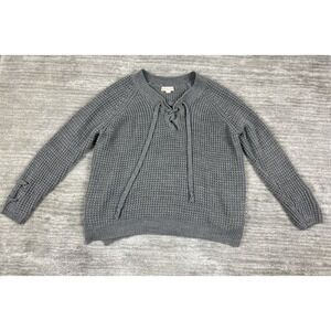 It's Our Time Sweater Womens Extra Large Gray VNeck Acrylic